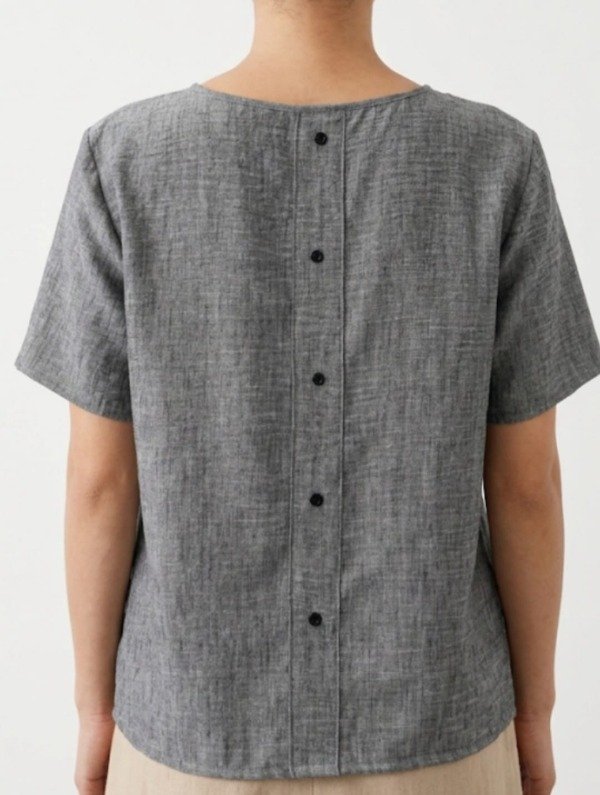 Producto - Remera con botones en la espalda Lino Melange (Art. 5759)