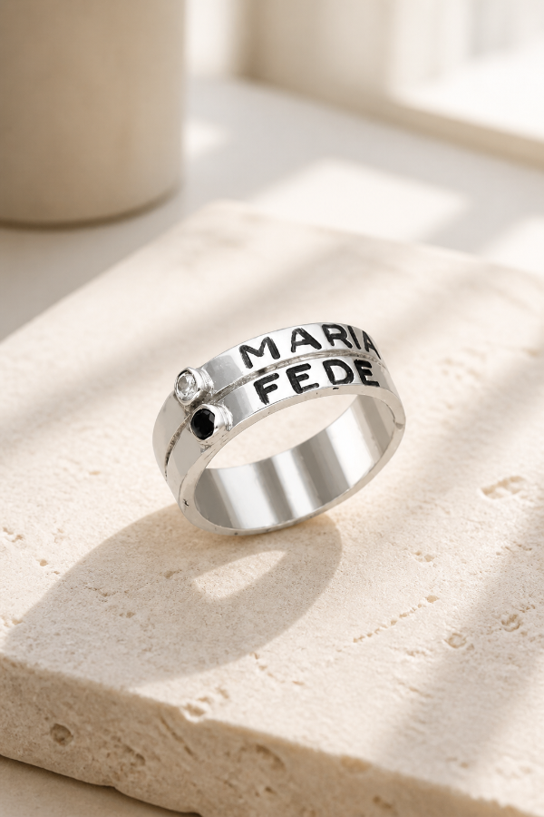 Producto - Anillo cinta doble con Cúbic