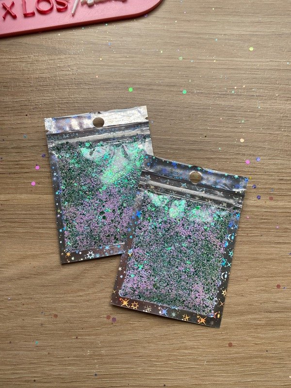 Producto - Glitter chunky verde y blanco