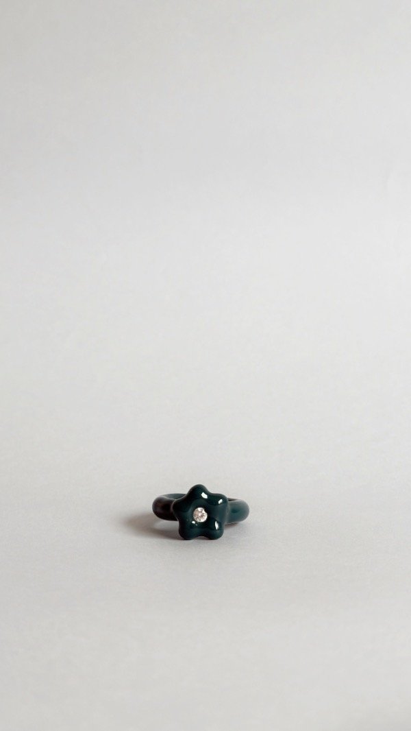 Producto - Anillo flor verde petróleo 1 - 0