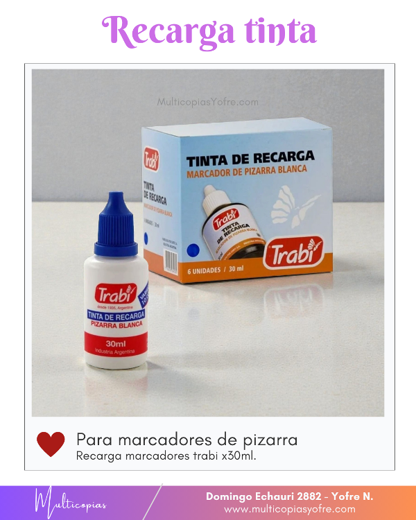 Producto - Tinta para marcadores de pizarra recargables x30ml