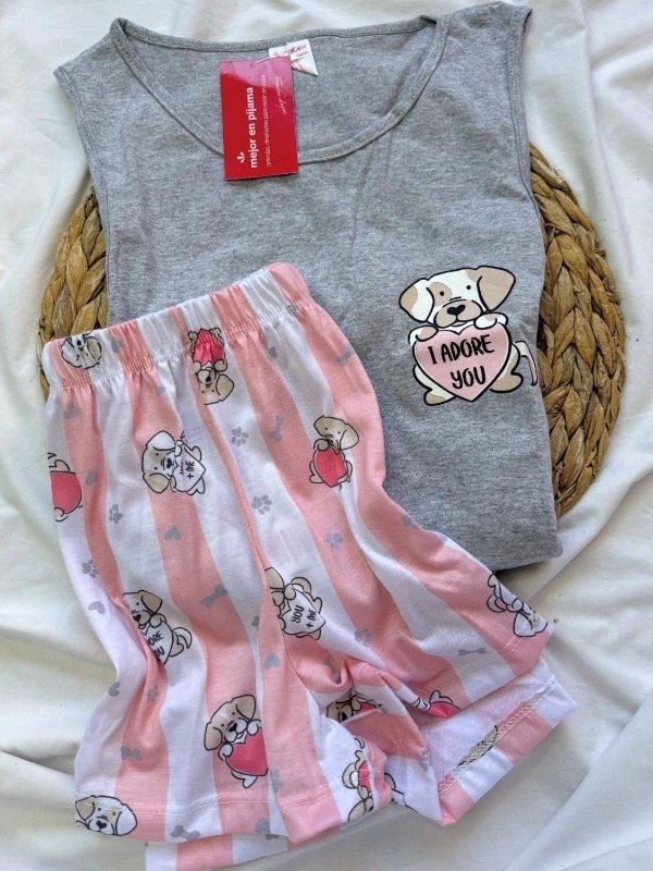 Producto - Pijama perritos gris