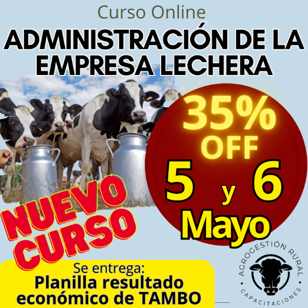 Producto - Curso Online: Administración de la empresa lechera (tambo)