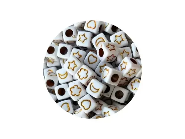 Producto - CUENTAS DE PLASTICO ESTRELLA/CORAZON/LUNA 7MM