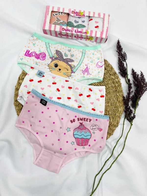 Producto - Art. 1923/11- DULCE LIMON - PACK X3 Bombacha de Niña