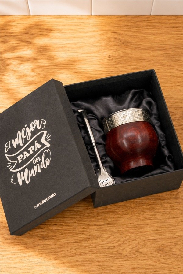 Producto - BOX PAPÁ 1 - MATE IMPERIAL DE ALGARROBO ENCERADO
