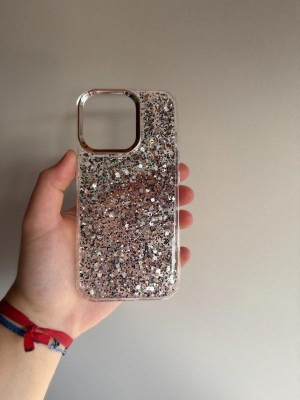 Producto - iPh 16 Pro-FUNDA GLOW COLOR PLATEADA