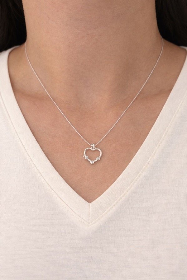 Producto - Conjunto cadena con dije de corazón de plata 925