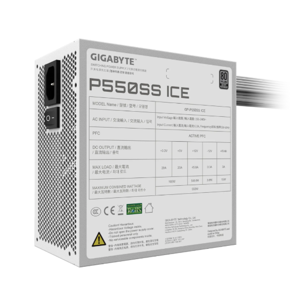 Producto - Fuente 550w Gigabyte P550ss Ice 80 Plus Silver - 1