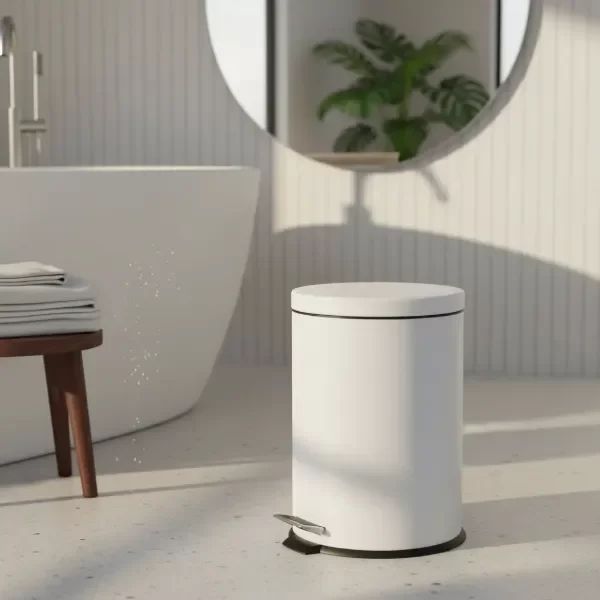 Producto - Cesto de residuo a pedal desmontable de acero Blanco 12 ltrs