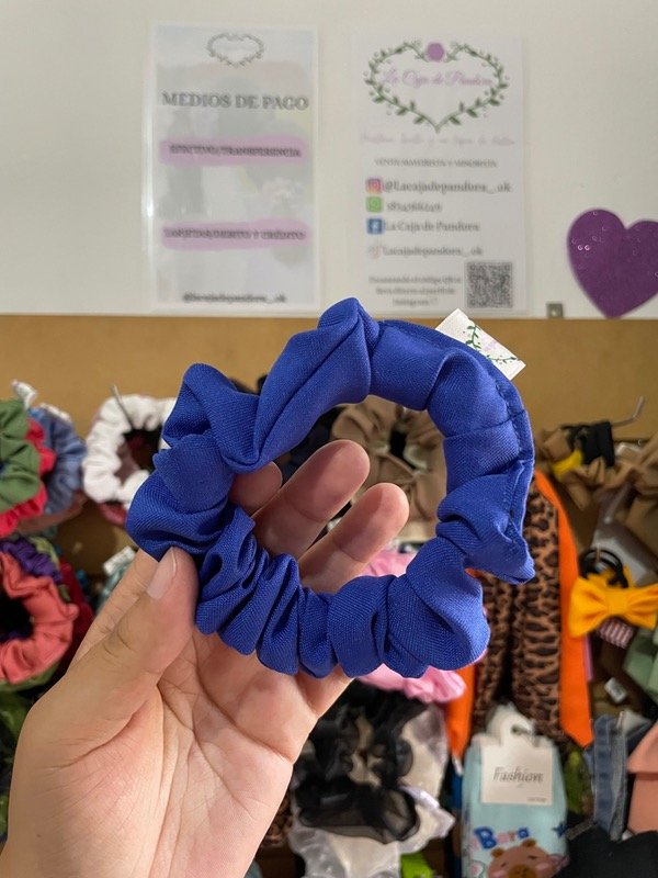 Producto - Scrunchie mini azul Francia claro tropical