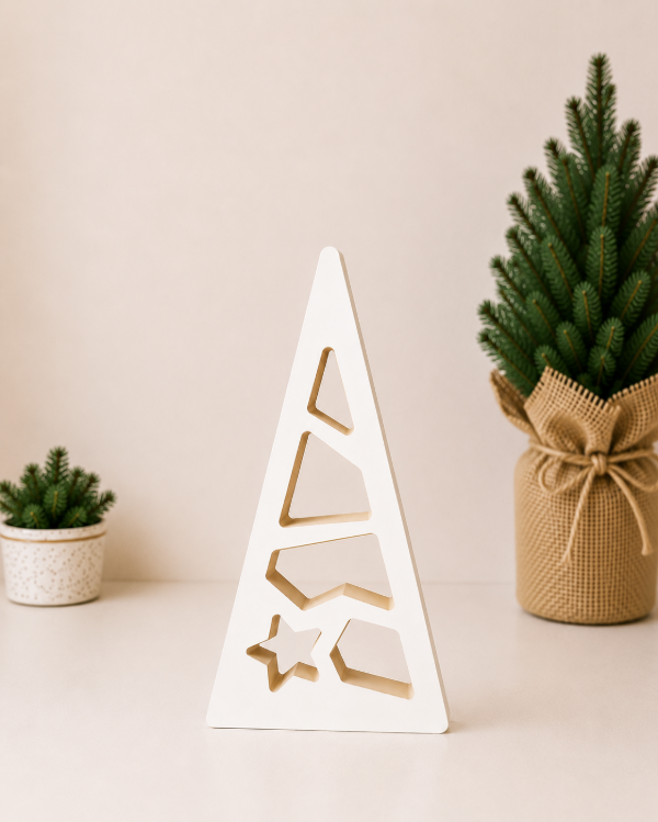 Producto - Set x2 pinos calados decorativos color blanco - 1