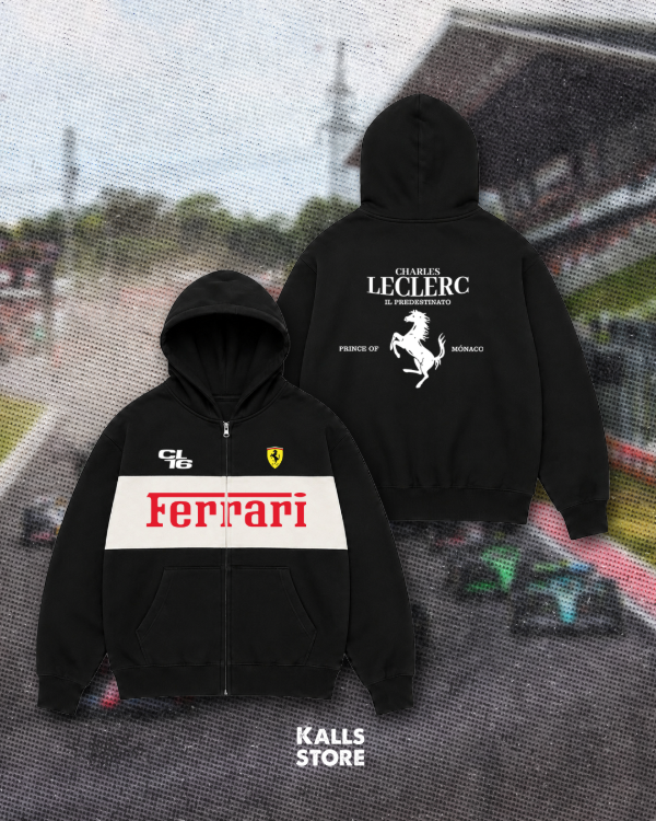 Producto - Campera negra Charles Leclerc Caballo