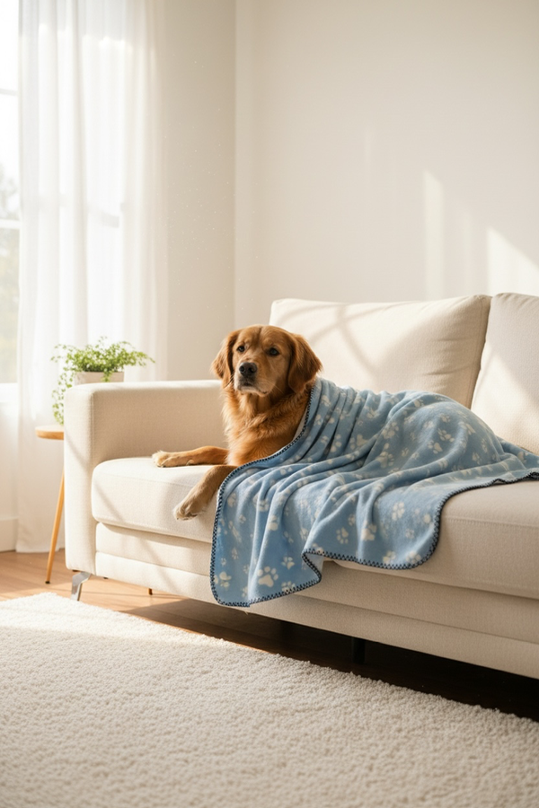 Producto - MANTA POLAR HUELLITAS 98x70cm