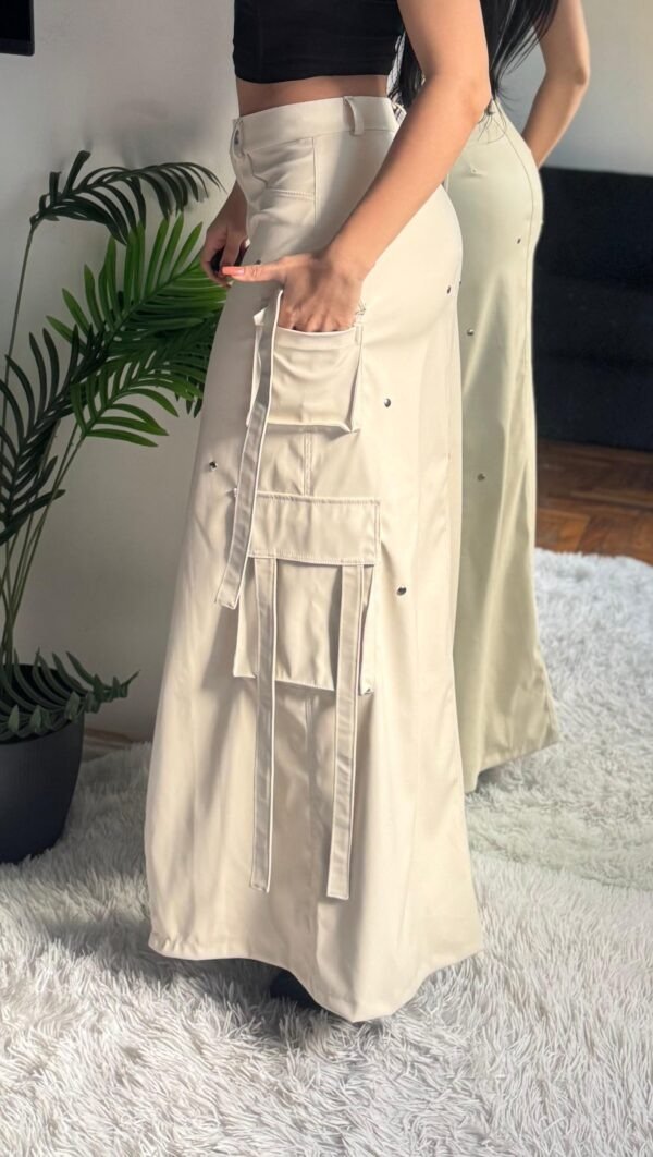 Producto - Pollera larga ecocuero crudo