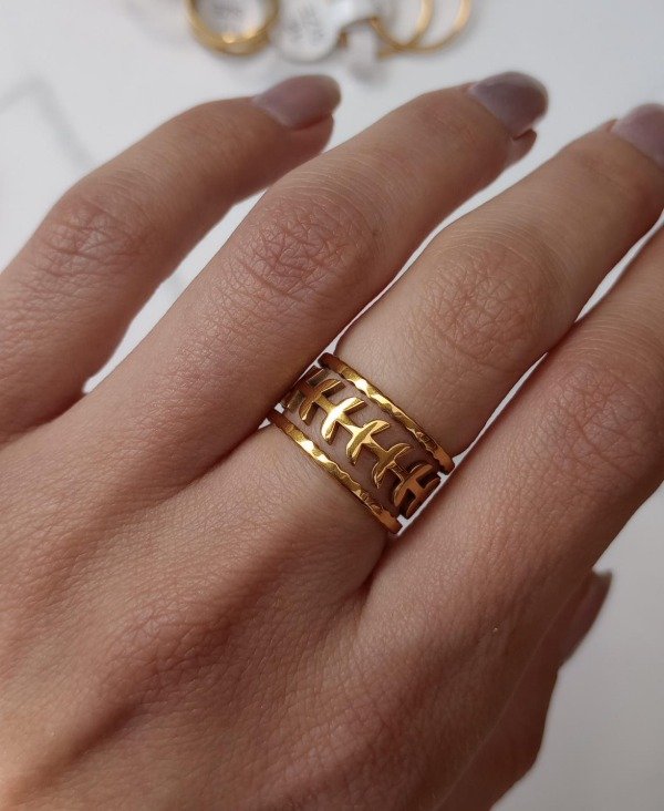 Producto - Anillo Dorado Hojitas