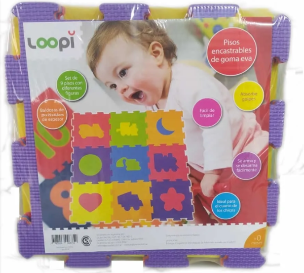 Producto - LOOPI PISO DE GOMA FIGURAS 29cm x 29cm (9 PIEZAS)