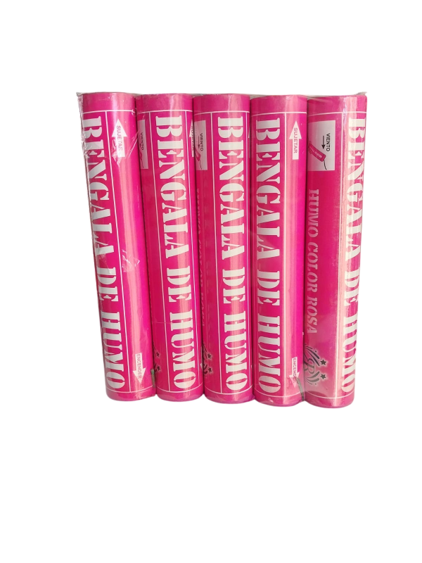 Producto - Bengala de humo rosa x5ud.