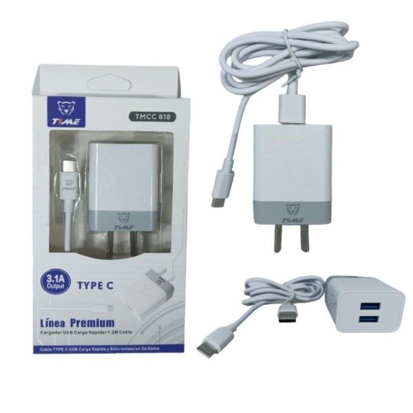 Producto - CARGADOR TIME 3.1 TIPO C 2USB 818 (jo)