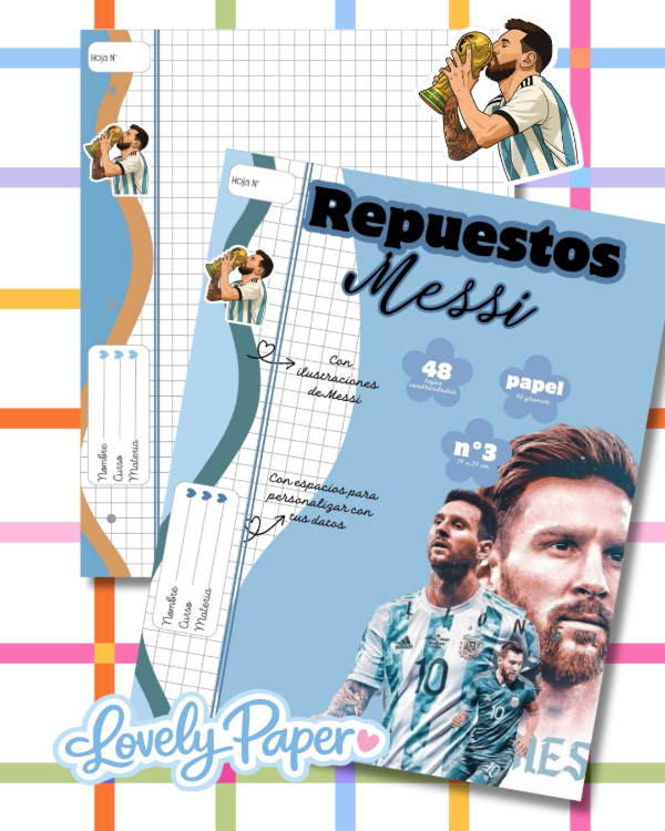 Producto - REPUESTO HOJAS N3 MESSI X48