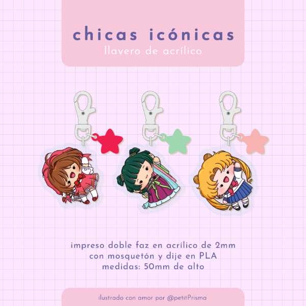 Producto - Llaveros de acrílico "Chicas Icónicas" (Colección prismaDolls)