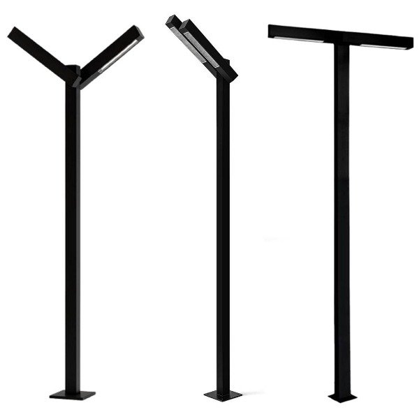 Producto - Luminaria Columna Led Doble Exterior 2.50mts Negro