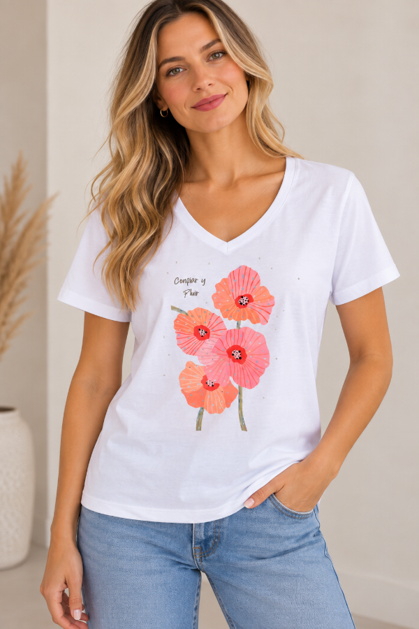 Producto - Remera de Mujer Confiar y Fluir de Algodón Estampada - KRONE - 0