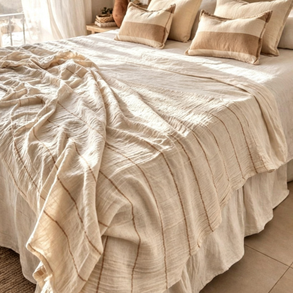 Producto - Pie de Cama Lira Rayas Beige - 0