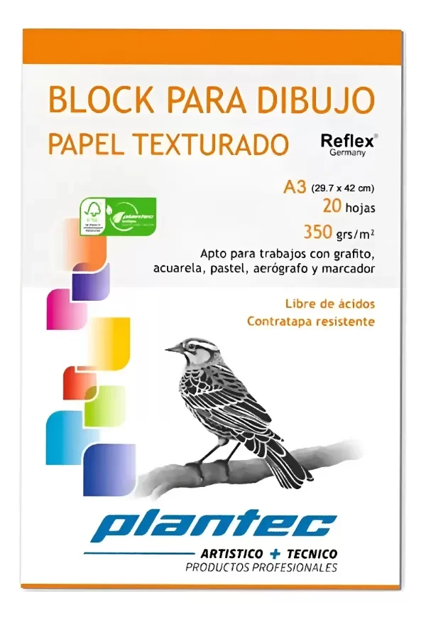 Producto - Block PLANTEC texturado A3 350grs x 20 hjs (15663)