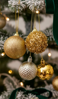 Producto - BOLITA TEXTURAS SURTIDAS 6CM 12 PCS DORADA EN BOLSA X1