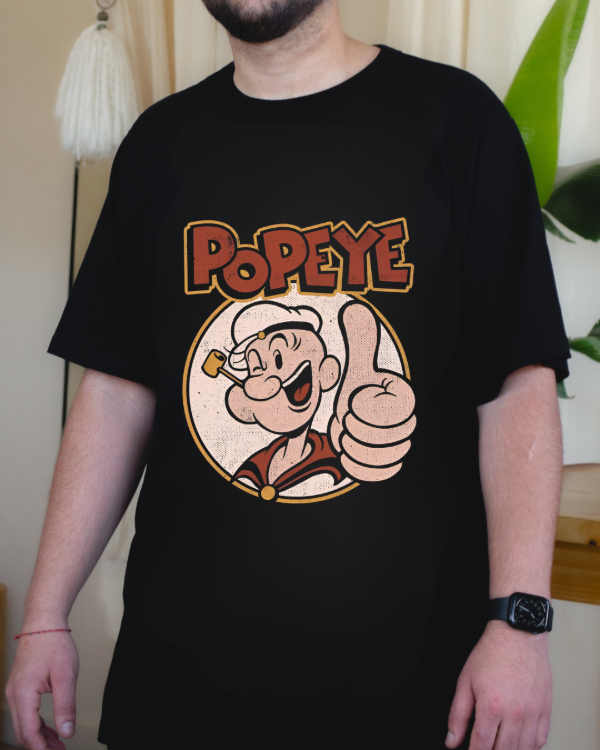 Producto - Remera de hombre negra (Popeye)