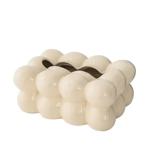 Producto - Porta Pañuelos Decorativo de Cerámica Diseño Burbuja