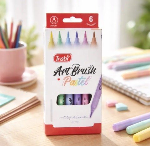 Producto - Marcadores Punta pincel colores pastel x6 TRABI