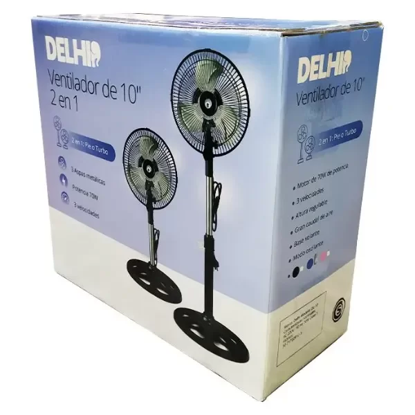Producto - Ventilador de 10 DELHI de 3 aspas Metalicas 2 en 1 HIA
