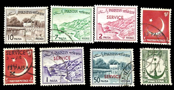 Producto - Pakistán selección 8 Sellos -Sobreimpresión y Serie definitiva (1948-57)