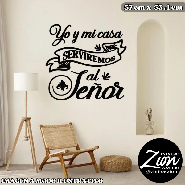 Producto - Vinilos Decorativos Religioso Yo y ni casa serviremos al Señor