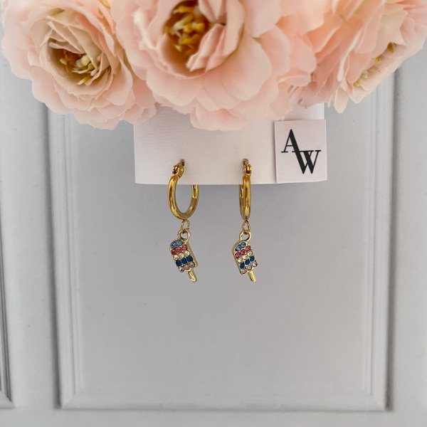 Producto - Aros Acero Dorado Art. 42