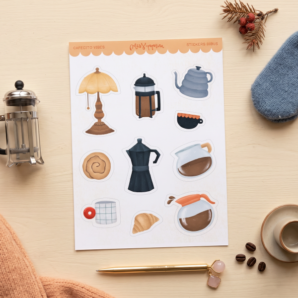 Producto - Stickers Cafecito Vibes