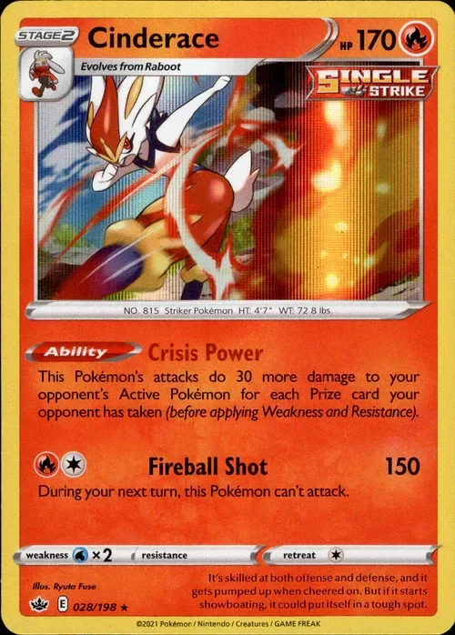Producto - Cinderace - 028/198 - Chilling Reign - Holo