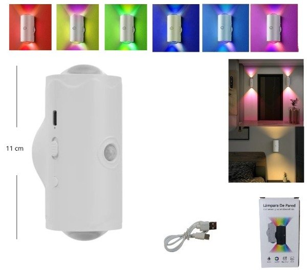 Producto - LED DE PARED BIDIRECCIONAL RGB+SENSOR