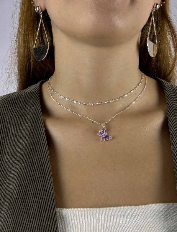 Producto - CADENA DE PLATA MARIPOSA VARIOS COLORES 0305