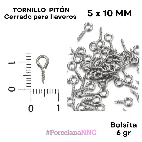 Producto - TORNILLO  PITÓN Cerrado para llaveros 5x 10 MM x 6gr