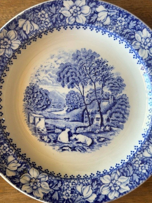 Producto - Plato de postre de loza inglesa Enoch Woods Burslem Colonial