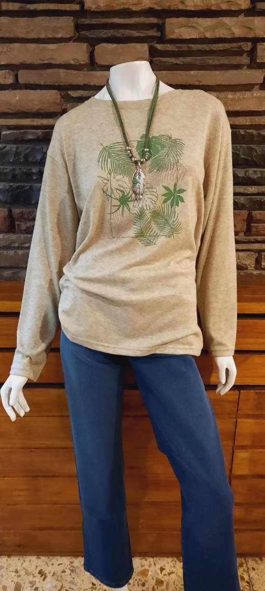 Producto - Remera lanilla manga larga estampada