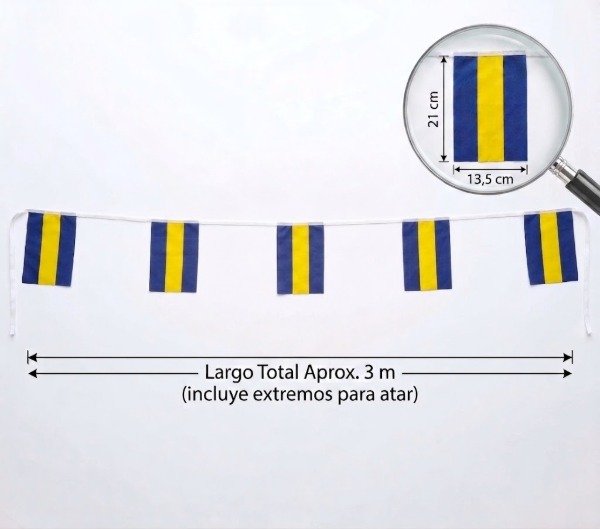 Producto - Guirnalda de Banderines Bandera Boca Juniors Tela Poliéster - 4