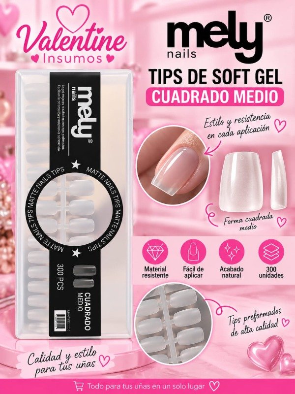 Producto - TIPS DE SOFT GEL CUADRADO MEDIO MELY