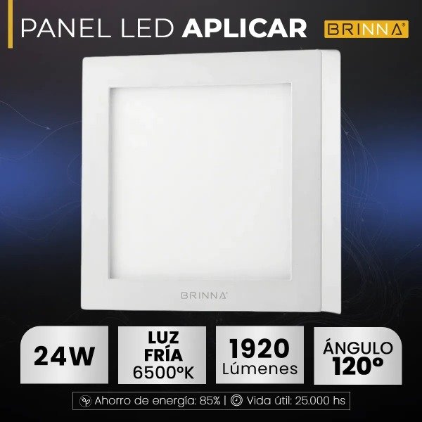 Producto - PLAFON PANEL LED CUADRADO APLICAR 24W FRIO BRINNA - 1