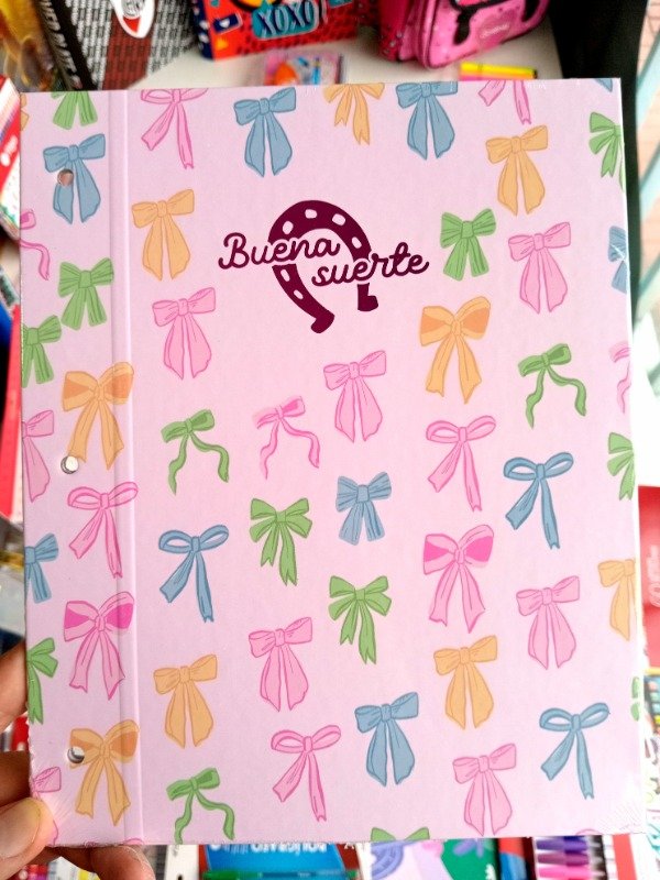 Producto - Carpeta N3 - 2 Tapas - Rosa moñitos