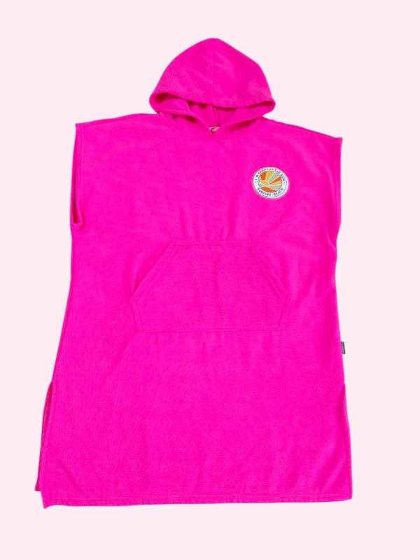 Producto - Poncho de toalla microfibra rosa oscuro con estampa Mimo 8/14 años