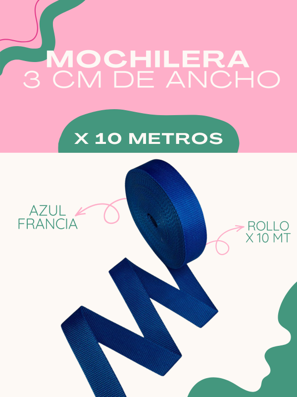 Producto - MOCHILERA X 10 MTS - Azul Francia